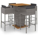 Vidaxl - ensemble de bar de jardin 5 pcs et coussins r�sine tress�e gris