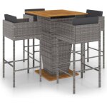 Vidaxl - ensemble de bar de jardin 5 pcs et coussins r�sine tress�e gris
