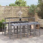 Vidaxl - ensemble de bar de jardin 9 pcs avec coussins gris poly rotin