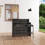 Ensemble de bar de jardin avec coussins 3 pcs gris vidaxl
