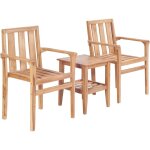 Ensemble de bistro de jardin 3 pcs teck solide vidaxl Ensemble de bistro de jardin 3 pcs teck solide vidaxl