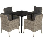 Vidaxl - ensemble � manger de jardin et coussins 5 pcs gris clair rotin