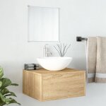 Vidaxl ? ensemble de meubles de salle de bain 2 pcs ? bois d'ing�nierie ch�ne ? armoire murale et miroir ...
