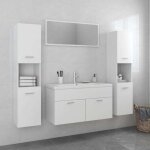 Ensemble de meubles de salle de bain blanc agglomr vidaxl97727