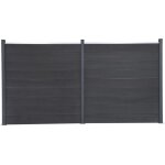 Ensemble de panneaux de cl�ture gris 353x186 cm wpc vidaxl