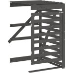 Vidaxl - extension d'abri de poubelle sur roulettes gris bois massif pin