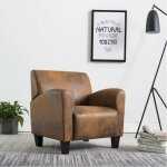 Fauteuil brun en daim comme un design unique avec des angles émoussés Fauteuil brun en daim comme un design unique avec des angles émoussés