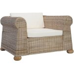 Vidaxl - fauteuil avec coussins rotin naturel