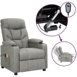 Vidaxl - fauteuil de massage �lectrique chaise de massage fauteuil design fauteuil relax gris clair tissu ...