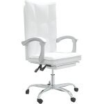 Fauteuil inclinable de bureau blanc similicuir vidaxl