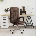 Fauteuil inclinable de bureau marron similicuir vidaxl