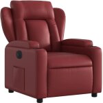 Fauteuil inclinable lectrique rouge bordeaux similicuir vidaxl