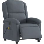 Vidaxl - fauteuil inclinable de massage lectrique gris fonc velours