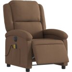 Vidaxl - fauteuil inclinable de massage �lectrique marron tissu