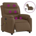 Fauteuil inclinable de massage lectrique marron tissu vidaxl