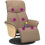 Vidaxl fauteuil inclinable de massage repose - pieds cappuccino