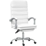 Fauteuil de massage inclinable de bureau blanc similicuir vidaxl