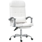 Fauteuil de massage inclinable de bureau blanc similicuir vidaxl