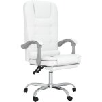 Fauteuil de massage inclinable de bureau blanc similicuir vidaxl