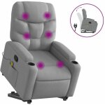 Fauteuil de massage inclinable gris clair tissu