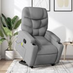 Fauteuil de massage inclinable gris clair tissu
