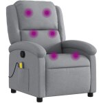 Vidaxl - fauteuil de massage inclinable gris clair tissu