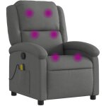 Vidaxl - fauteuil de massage inclinable gris fonc� tissu