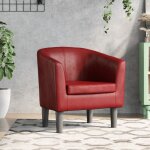Vidaxl ? fauteuil cabriolet rouge bordeaux en similicuir ? dimensions 70x56x68cm ? hauteur d'assise 39cm ...
