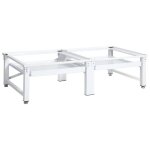 Vidaxl - fimei socle de lave - linge et s�che - linge et �tag�re coulissante blanc