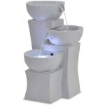 Vidaxl ? fontaine d'int�rieur avec lampe led ? polyr�sine gris ? dimensions 27, 2 x 27, 8 x 39, 5 cm ...