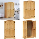 Garde - robe avec 2 portes gamme corona pin mexicain - armoire - dressing - meuble de rangement - armoire ...