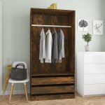 Vidaxl - garde - robe ch�ne fum� 100x50x200 cm bois d'ing�nierie
