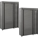 Garde - robes pliables 2 pcs gris 110x45x175 cm tissu vidaxl
