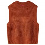 Gilet pull - over tricot pour enfants cognac 140