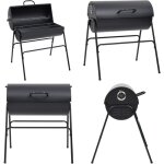 Vidaxl - gril  baril avec 2 grilles de cuisson noir 80x95x90 cm acier - barbecue au charbon de bois ...