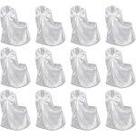Housses de chaise pour banquet de mariage 12 pcs blanc vidaxl