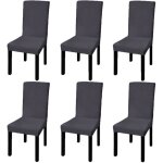 Vidaxl - housse de chaise droite extensible 6 pcs anthracite