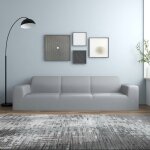 Housse extensible de canap� 4 places gris jersey de polyester