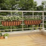 Vidaxl ? jardini�res murales 2 pcs en fibre de coco noir 76x21x16 cm ? cadre acier robuste ? hydrophobe ...