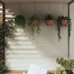 Jardinires suspendues 4 pcs avec doublure coco noir  30x52 cm
