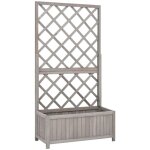 Vidaxl - jardini�re � treillis de jardin gris 70x30x135 cm bois de sapin