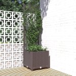 Vidaxl - jardini�re avec treillis marron 40x40x136 cm pp