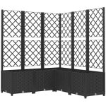 Vidaxl ? jardini�re avec treillis noir 120x120x136 cm ? pp r�sistant aux intemp�ries ? support pour plantes ...