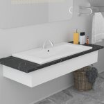 Vidaxl ? vasque � encastrer c�ramique blanche 81 x 39, 5 x 18, 5 cm ? trop - plein int�gr� ? �paisseur ...