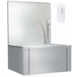 Vidaxl - lavabo de lavage avec robinet et distributeur de savon inox