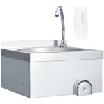 Vidaxl - lavabo de lavage avec robinet et distributeur de savon inox