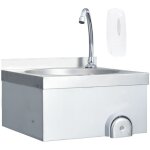 Vidaxl - lavabo de lavage avec robinet et distributeur de savon inox
