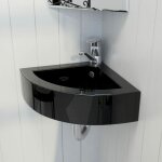 Lavabo avec trou de trop - plein 45x32x12, 5 cm noir