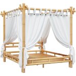 Vidaxl - lit  baldaquin 160x200 cm bambou
