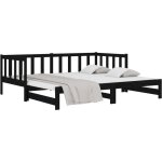 Lit coulissant sans matelas noir 2x(90x190) cm vidaxl